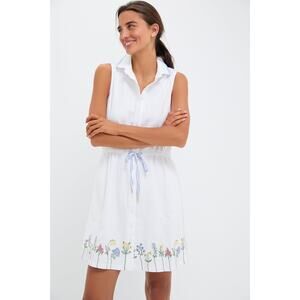 TUCKERNUCK White Embroidered Sleeveless Seersucker Alcott Golf Dress Sz XL NWT